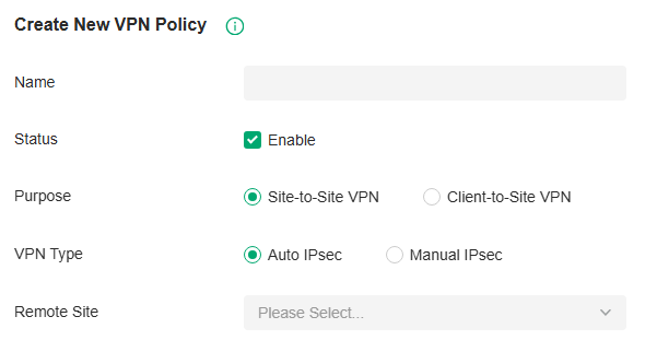 Create a New VPN