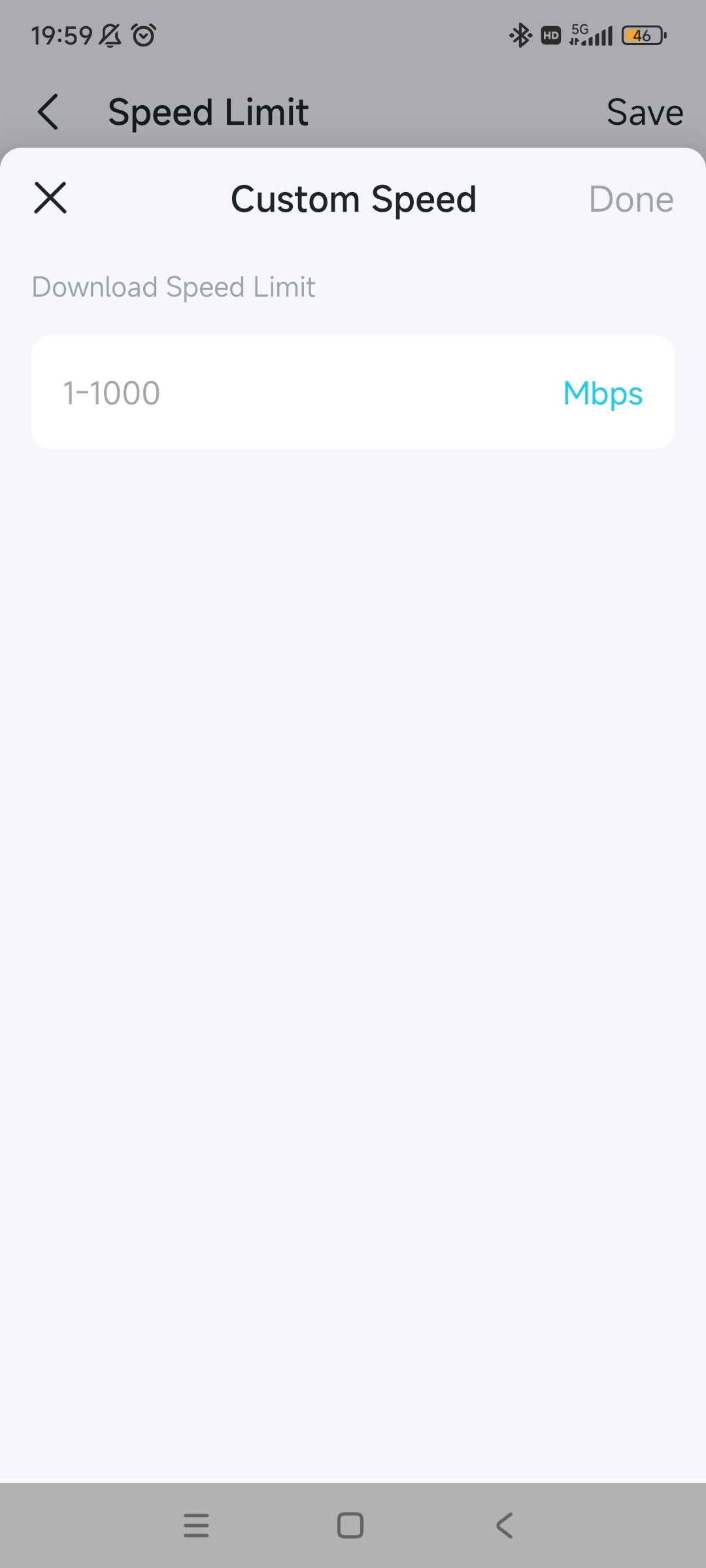 custom speed settings page
