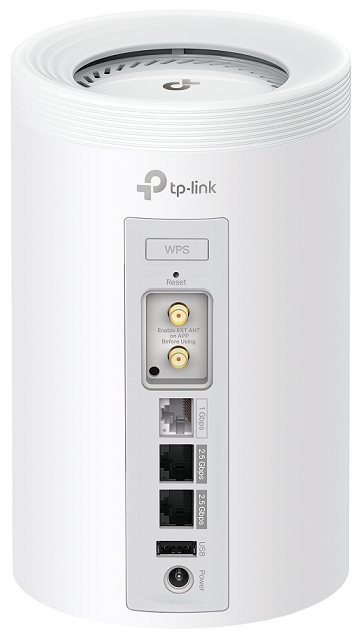 product image displaying the ports and buttons on Deco
