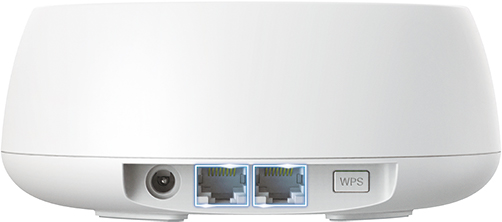 Product image displaying the ports and buttons on the back of Deco