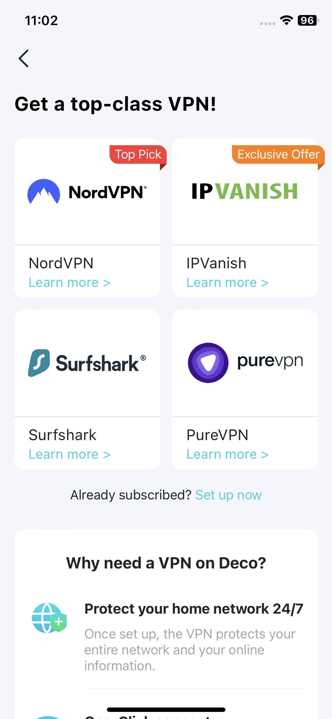 VPN feature page
