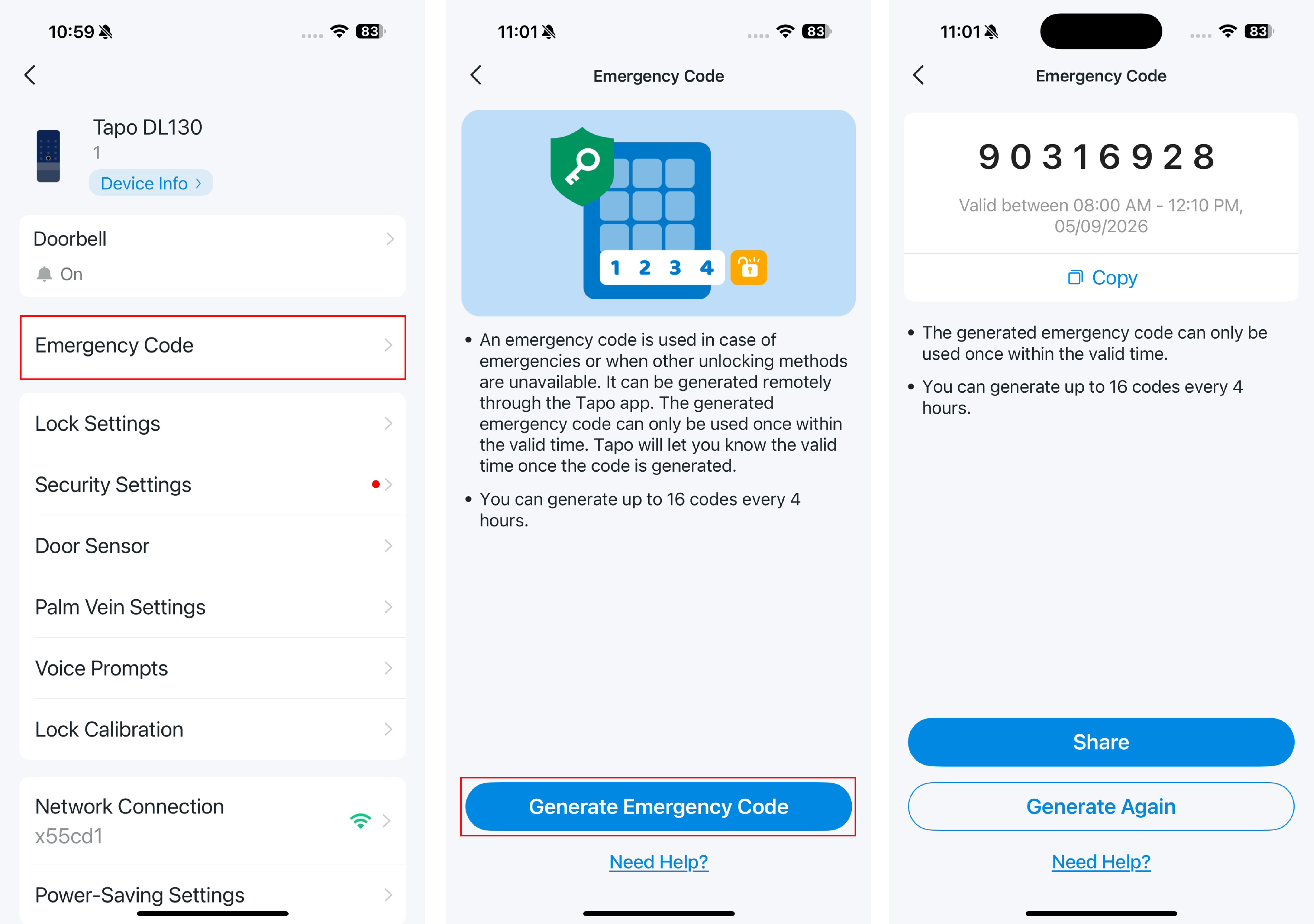 Generate an emergency code