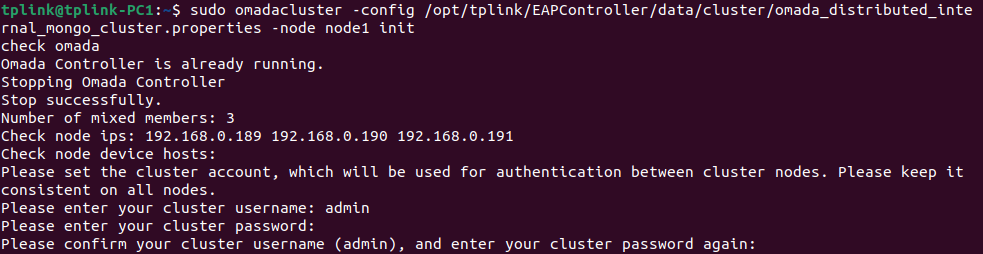 Execute the initialization command
