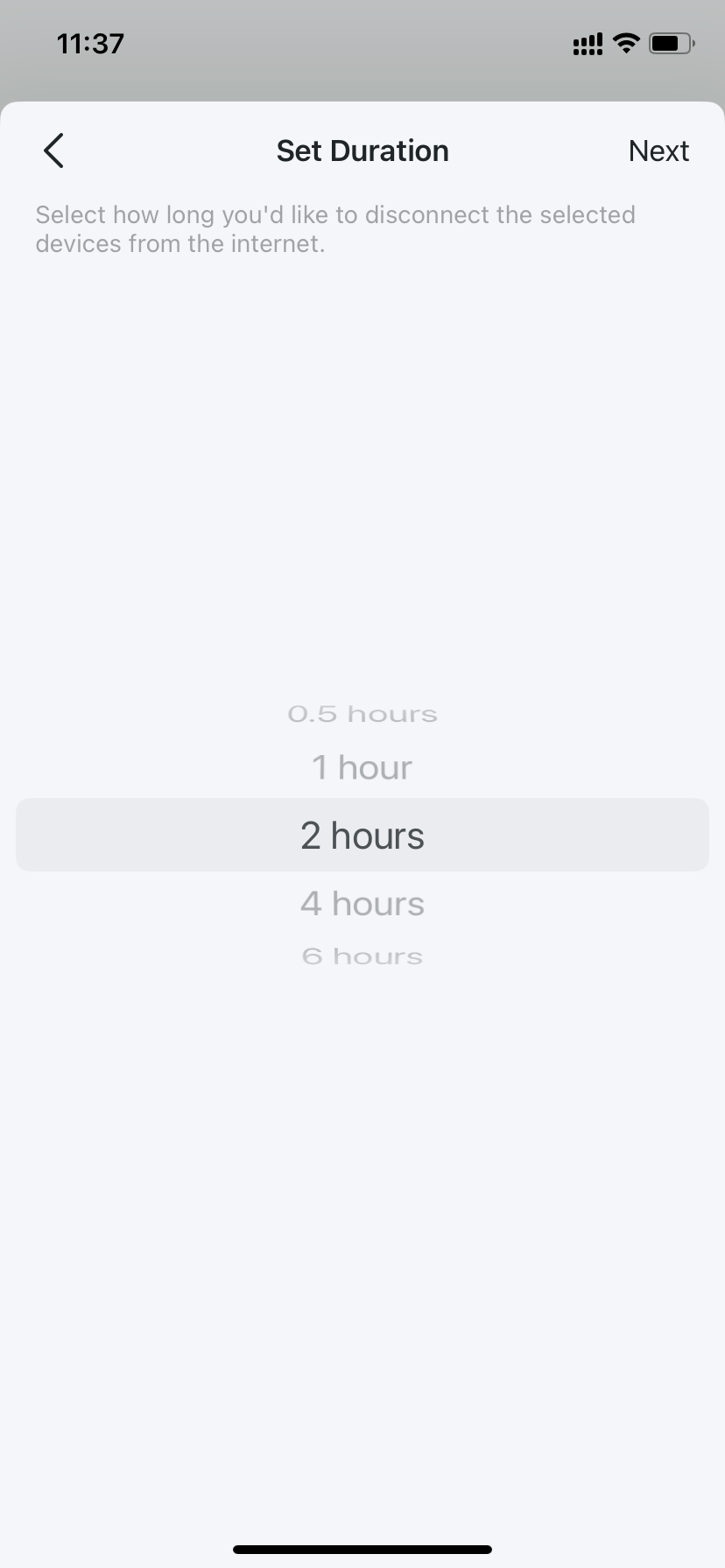 duration settings