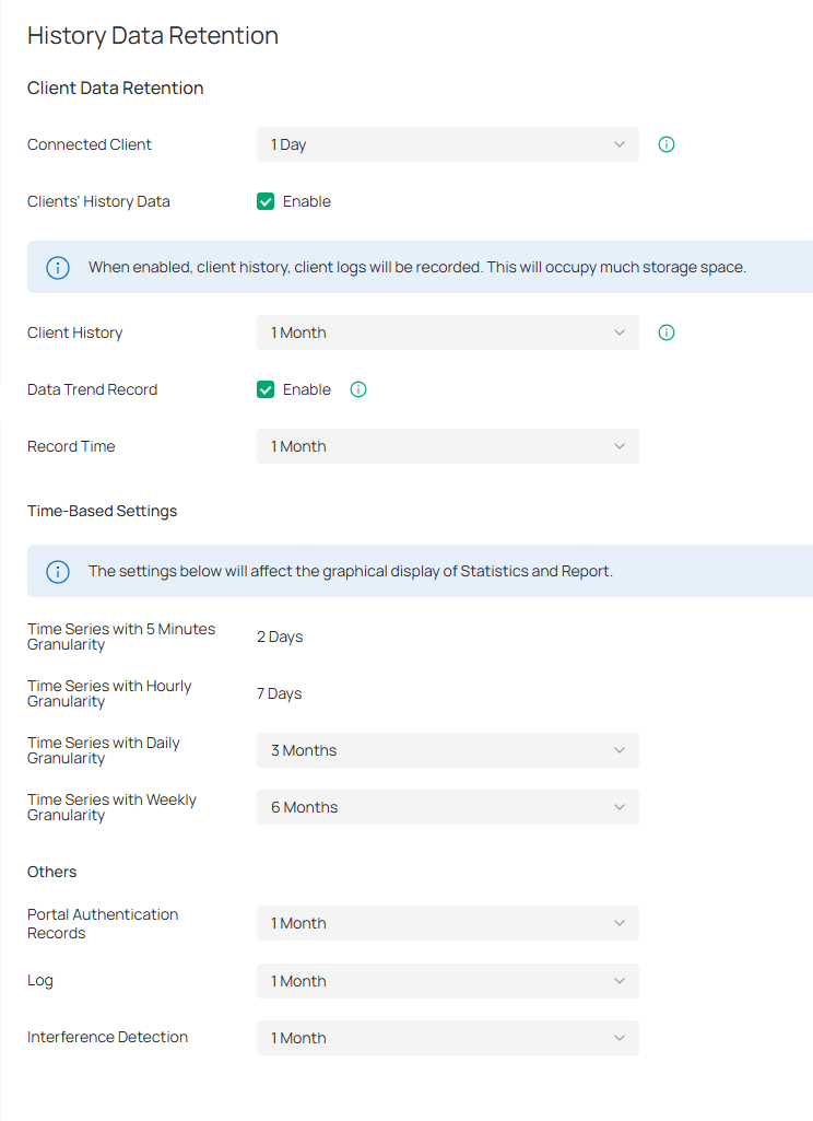 History Data Retention