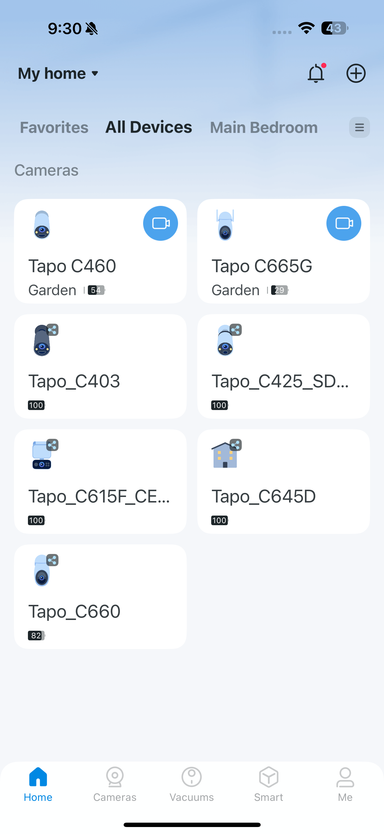 Select the device you want to enter the live view page