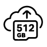 512GB SD card and Cloud Storage Icon