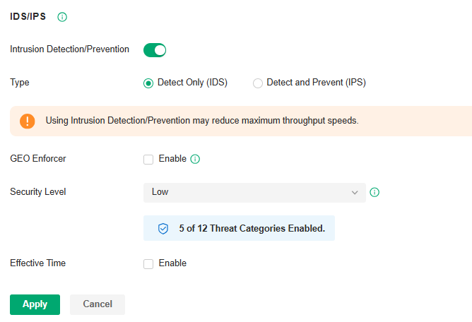 Enable Intrusion Detection/Prevention