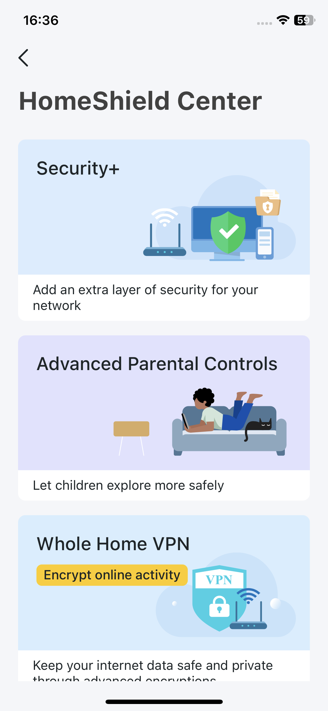  HomeShield Center page