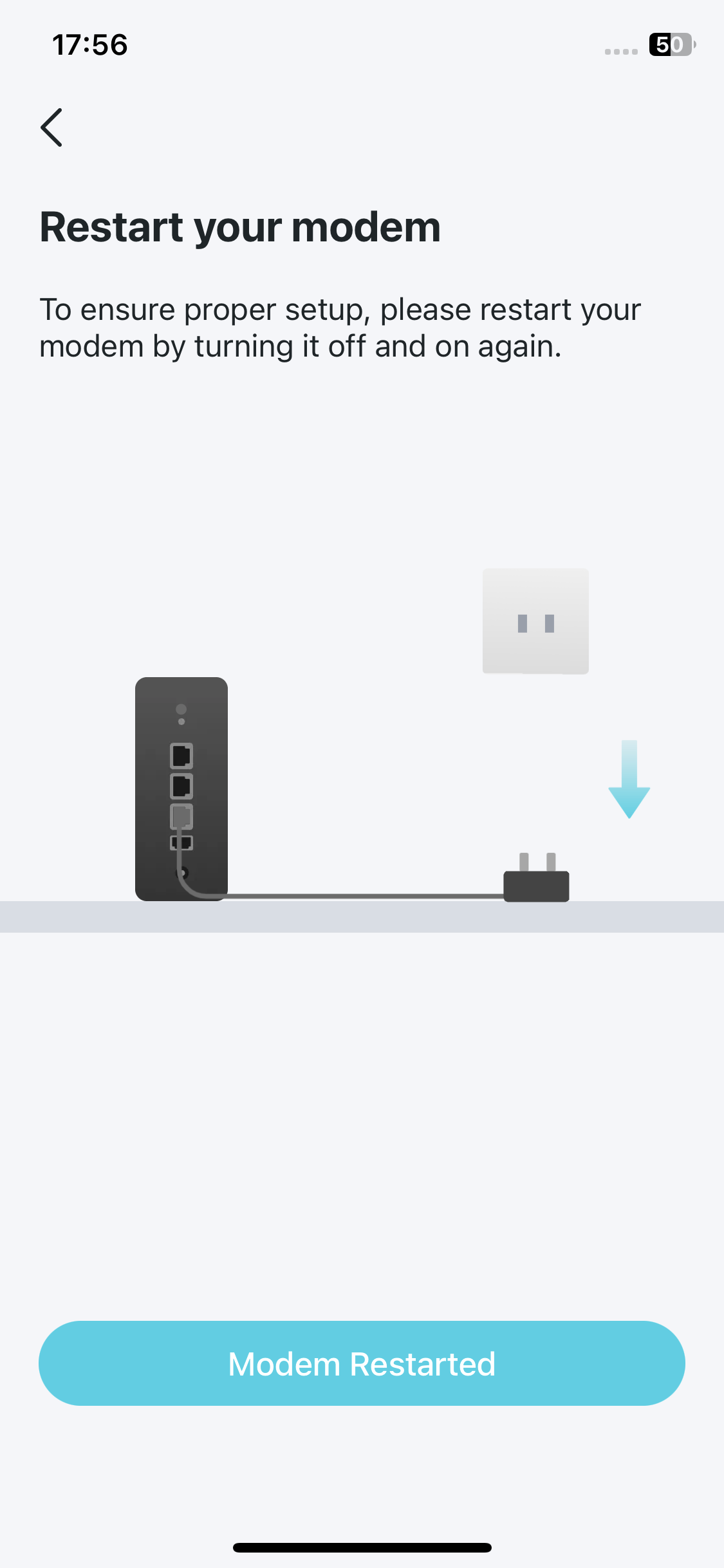 Image displaying how to power off your modem