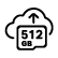 512 GB SD card and cloud storage icon