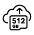 512GB SD card and Cloud Storage Icon