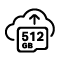 512 GB SD card and cloud storage icon