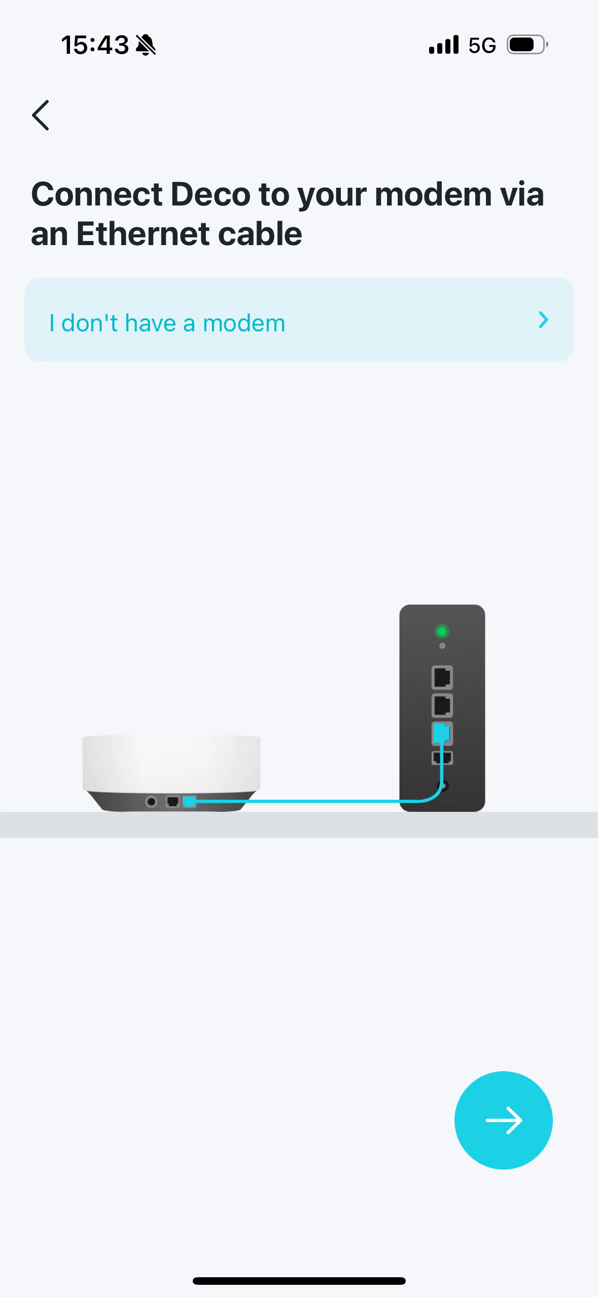 Image displaying how to connect your Deco to a modem