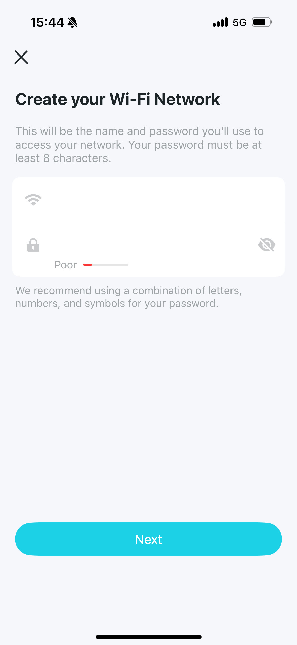 Image displaying the Wi-Fi network settings page. 