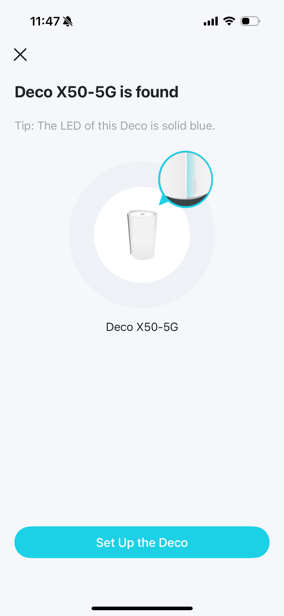 image displaying that your mobile device is connected to the Deco's default Wi-Fi
