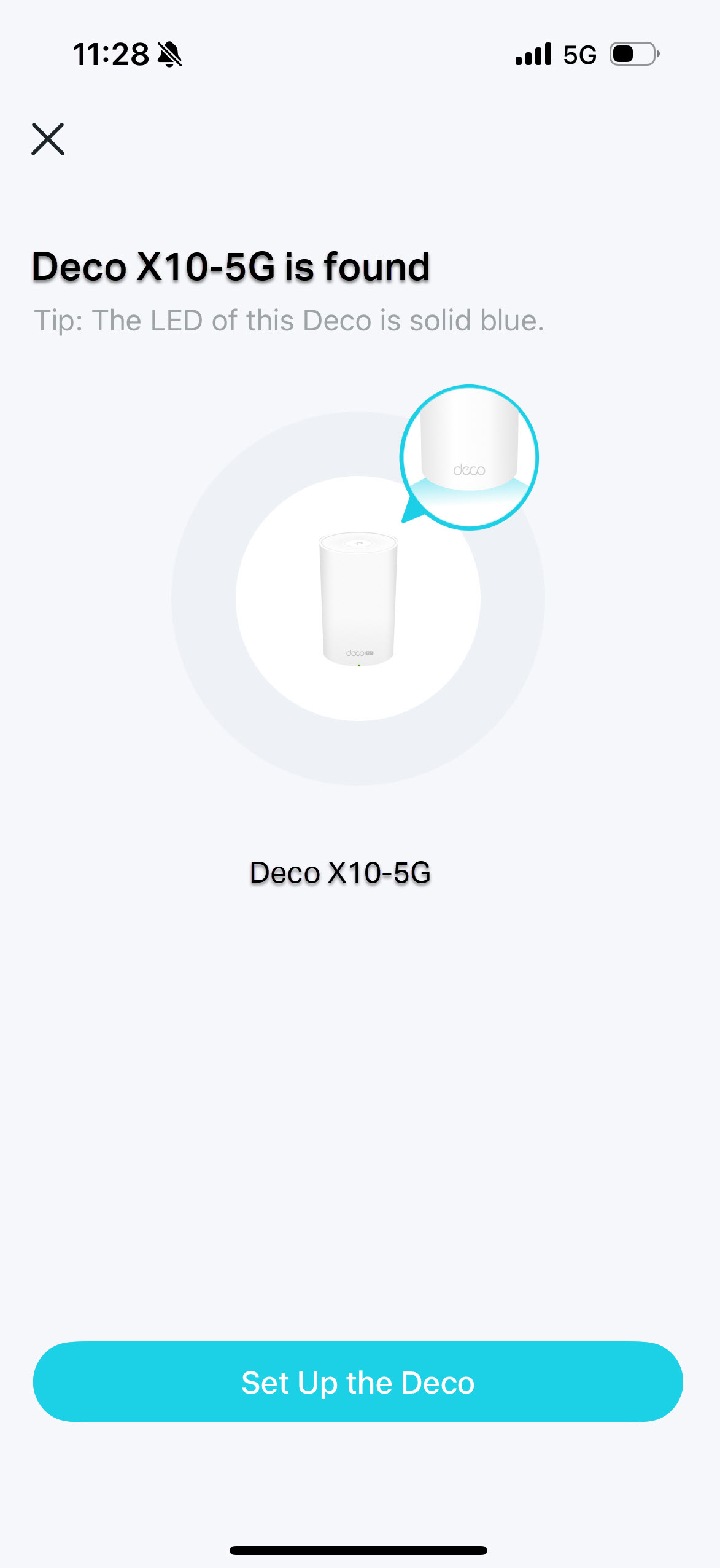 image displaying that your mobile device is connected to the Deco's default Wi-Fi