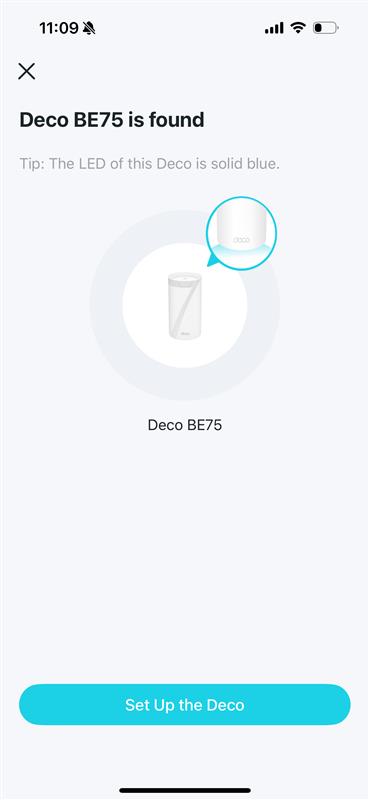 Image displaying your Deco is found by the app.