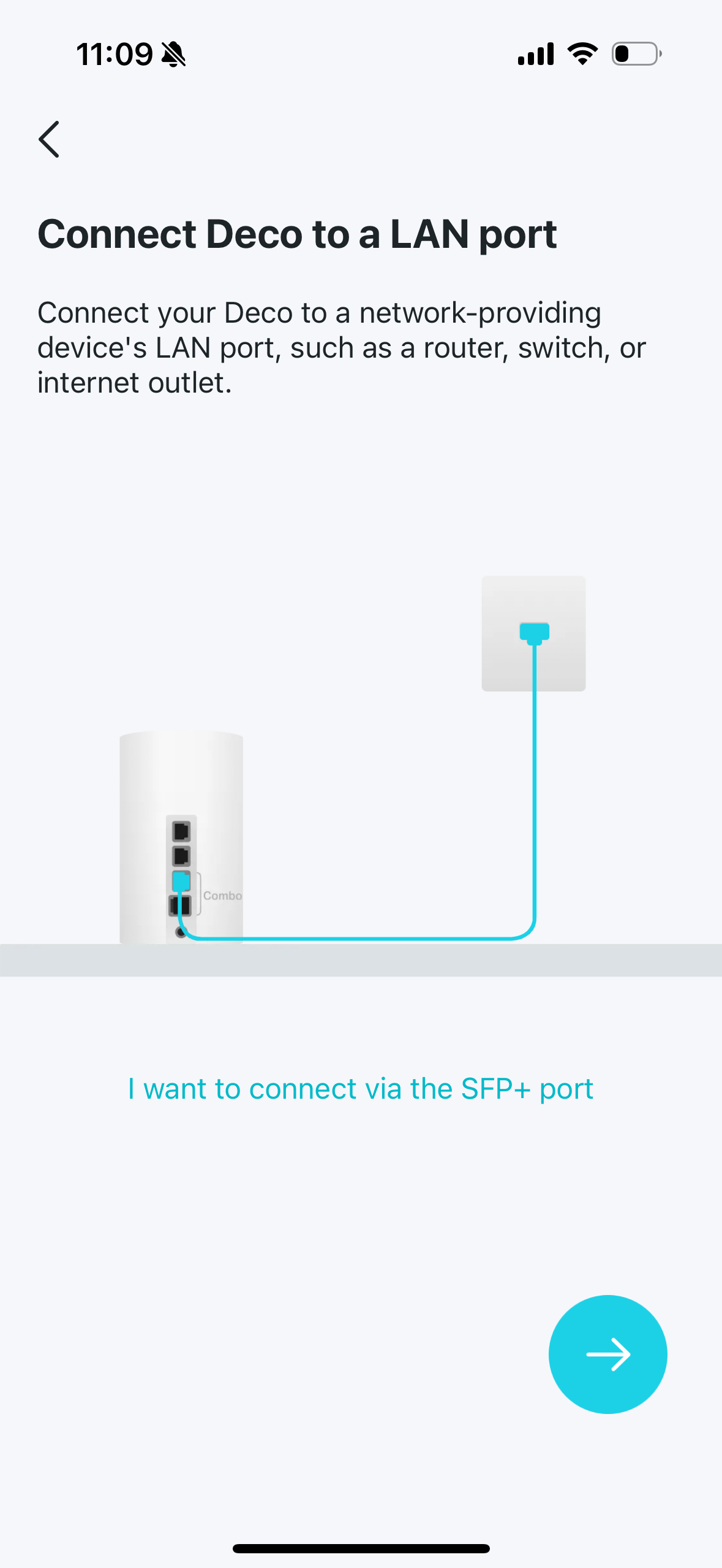 Image displaying how to connect your Deco to a LAN port.