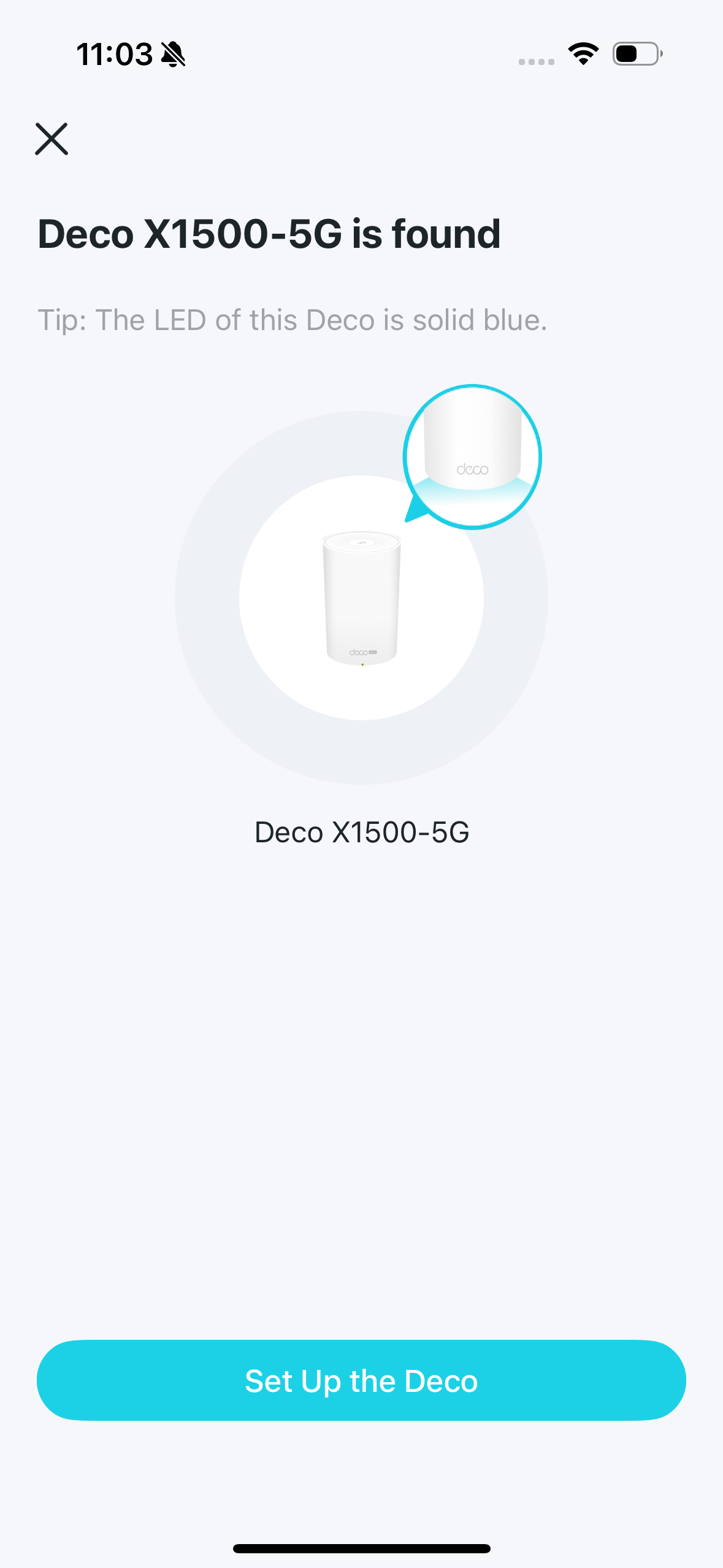 image displaying that your mobile device is connected to the Deco's default Wi-Fi