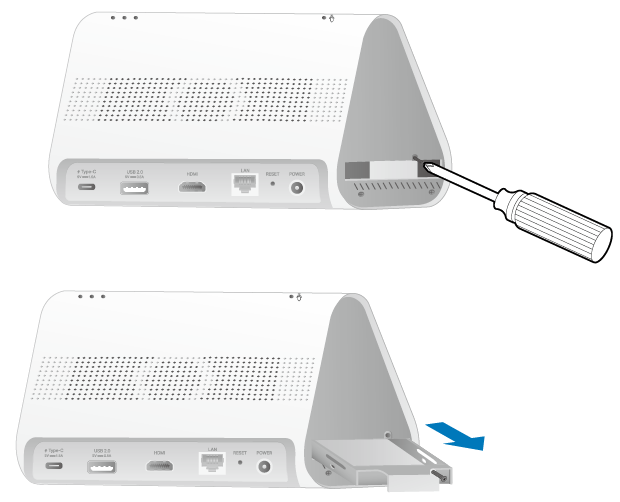 Displays taking out the hard drive bracket