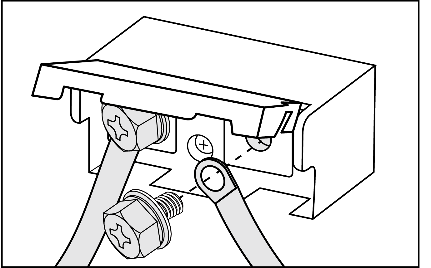 Image of ring terminal power cable connection