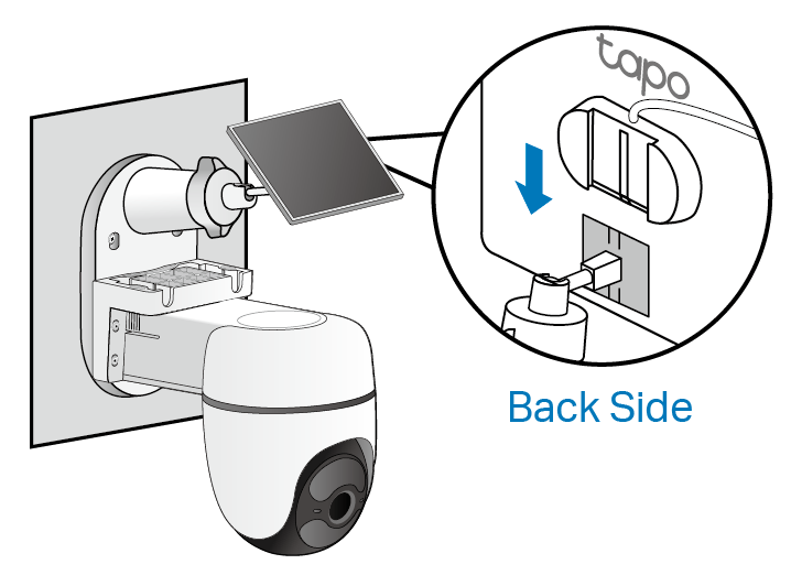 Displays the direction to slide the solar panel onto the bracket