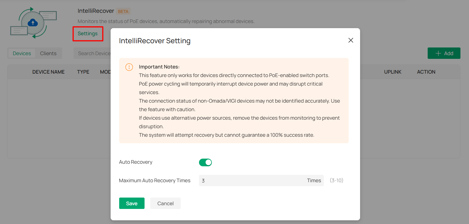 IntelliRecover_settings