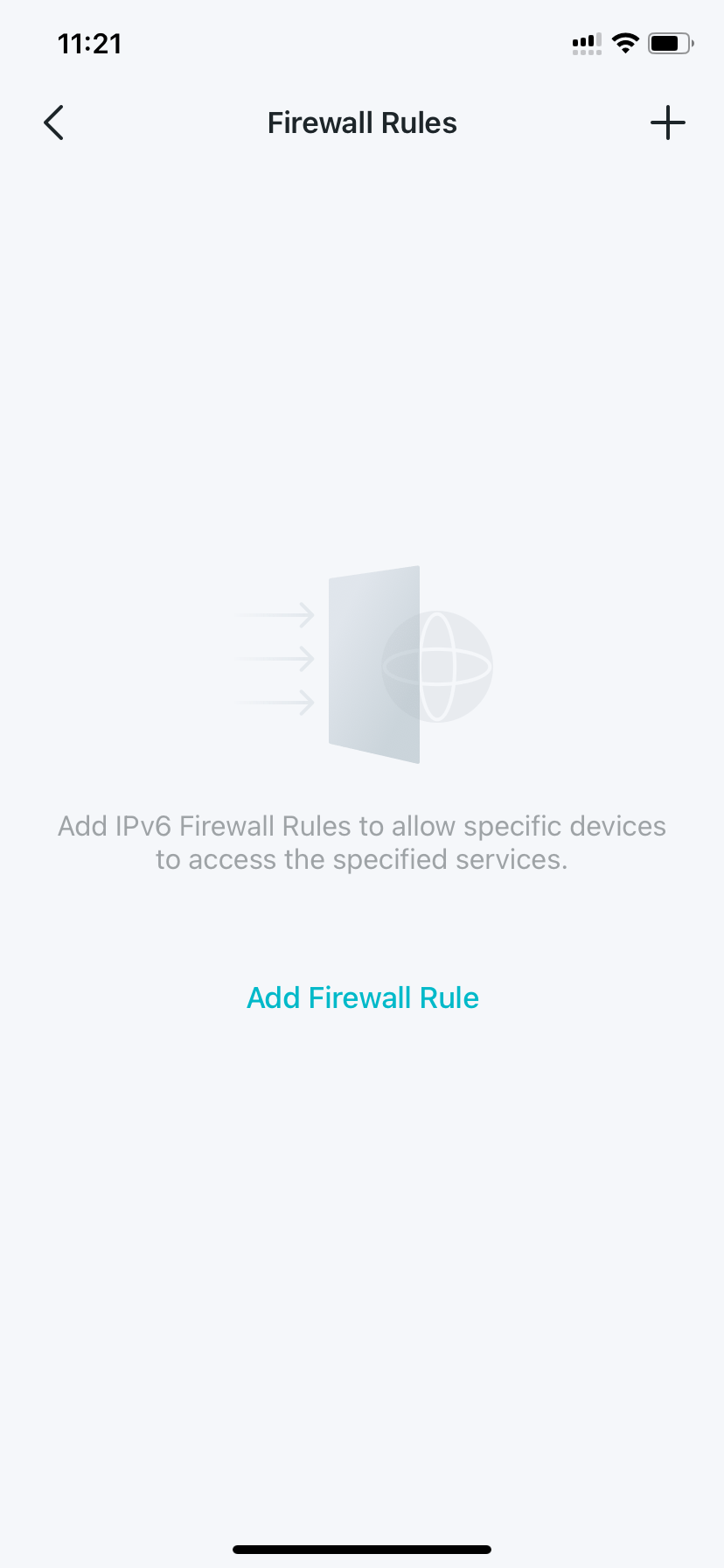 Firewall Rules settings page