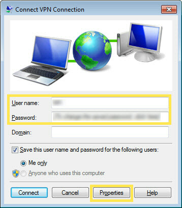 locate Username and Password for the L2TP/IPSec VPN server