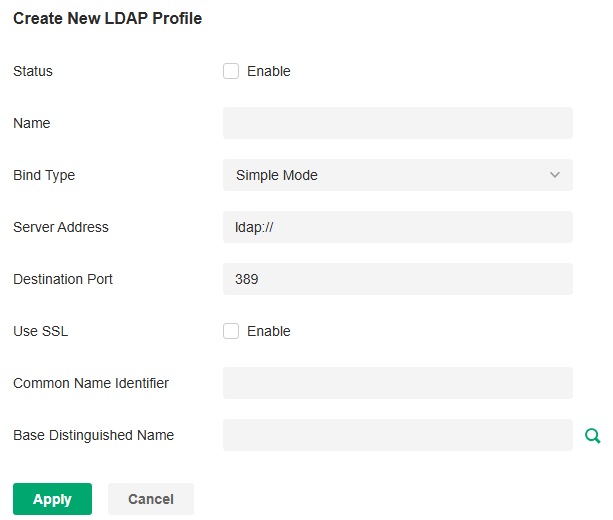 Create New LDAP Profile