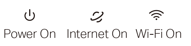 LEDs of Power, internet and Wi-Fi