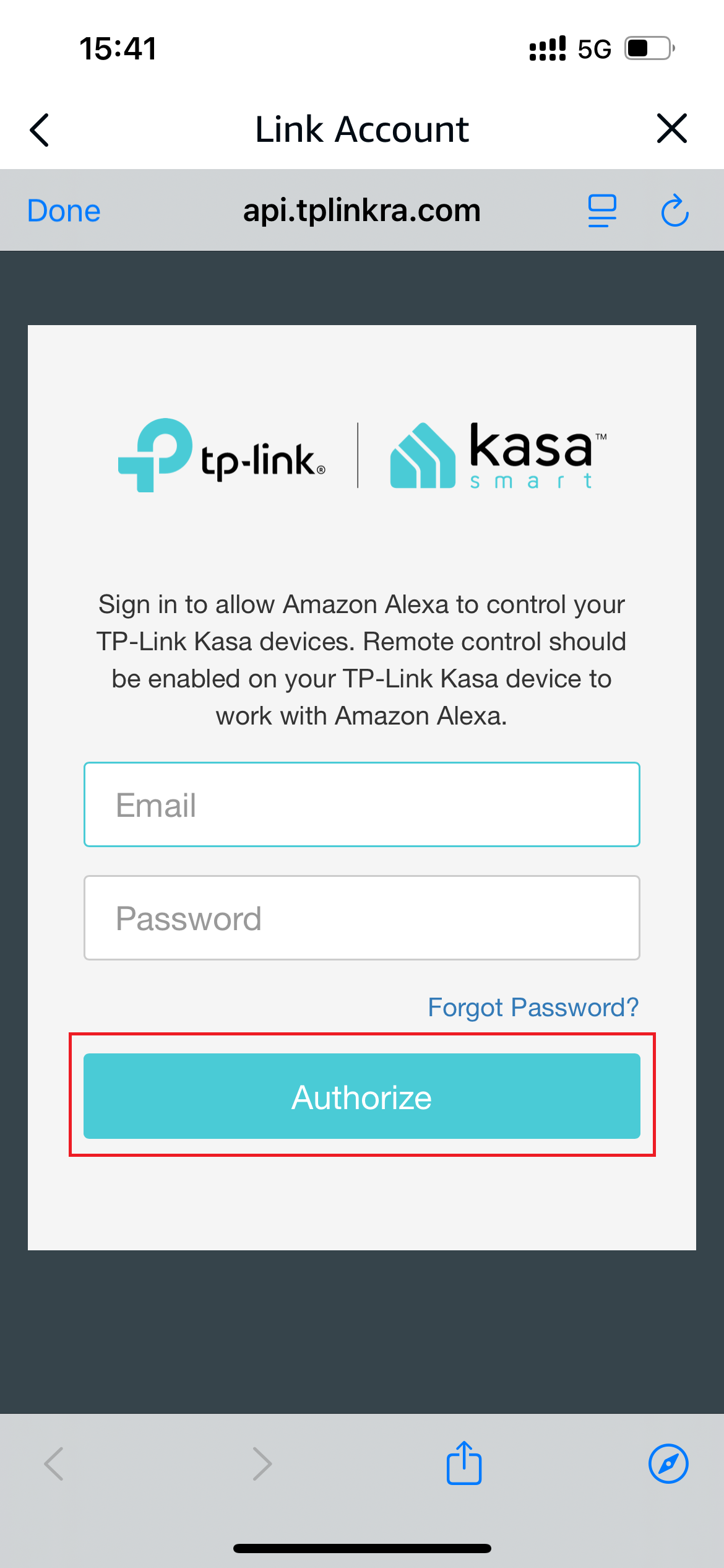 Log in with your TP-Link ID that has bound to your Kasa smart bulb