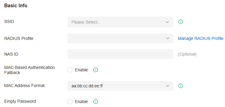 Configure MAC-Based Authentication parameters