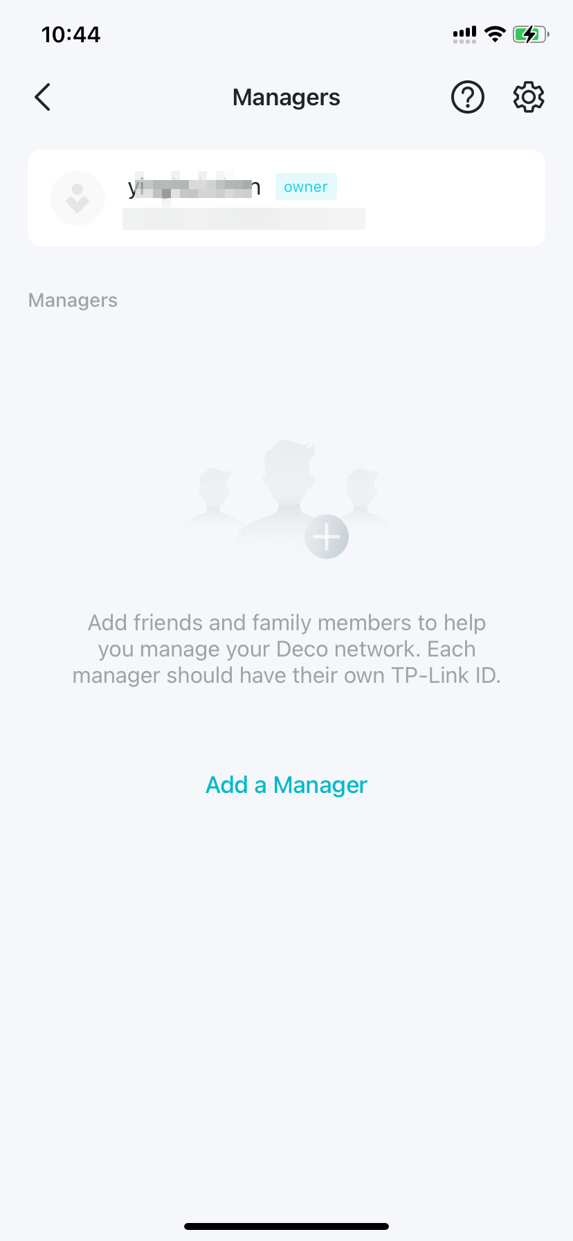 Managers settings page