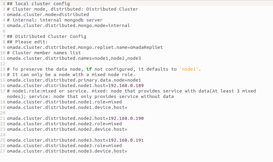 Modify each node’s properties file