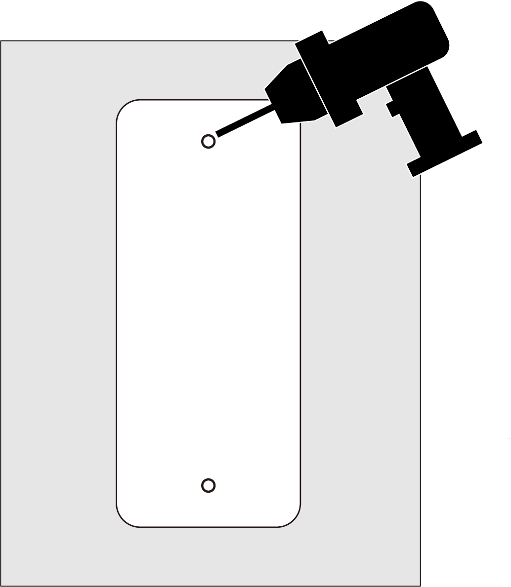 stick the mounting template and drill holes
