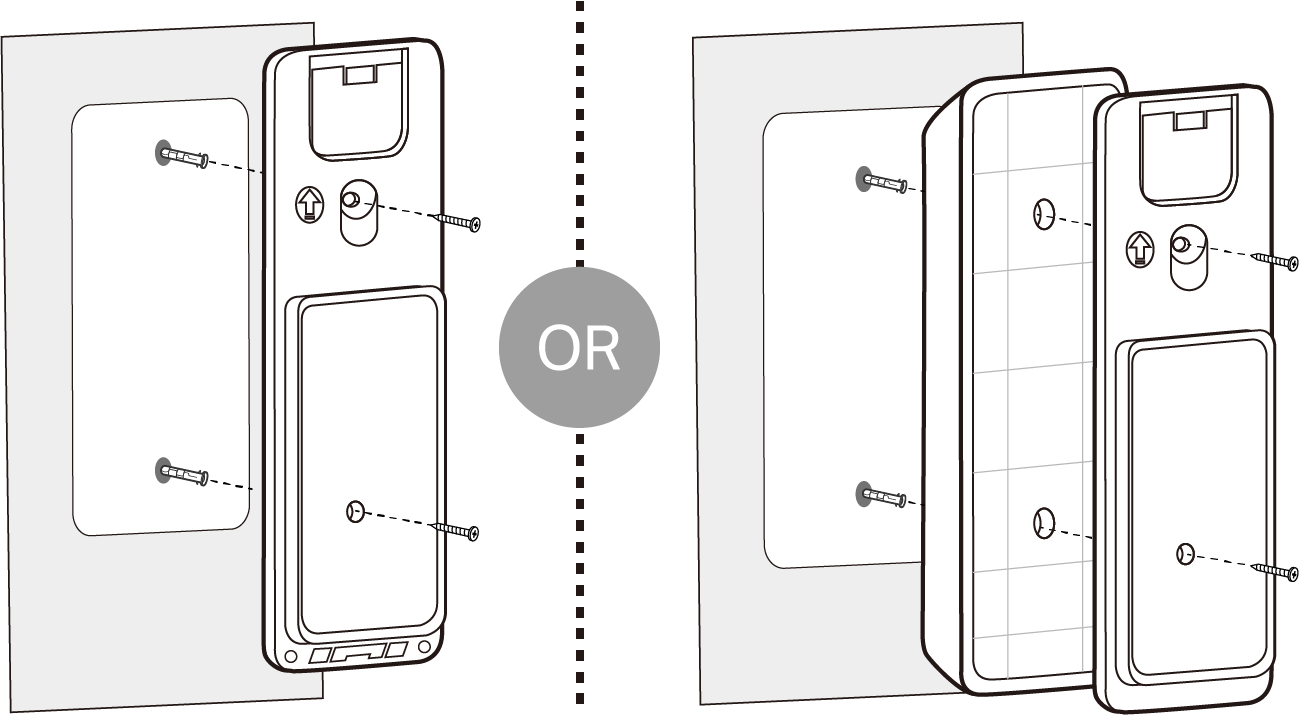Secure the bracket and doorbell to the wall