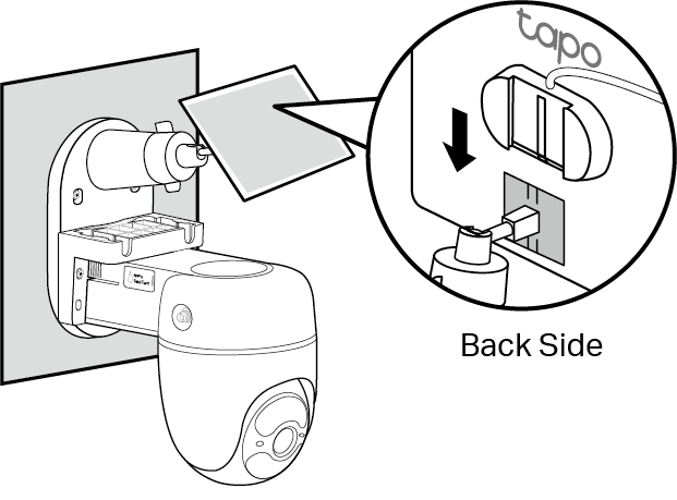 Displays the direction to slide the solar panel onto the bracket