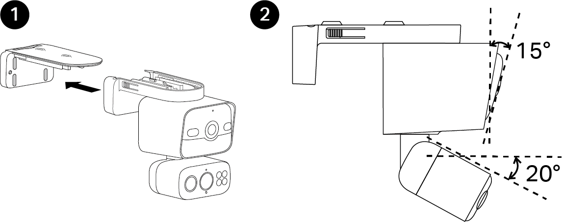 Displays how to secure the camera