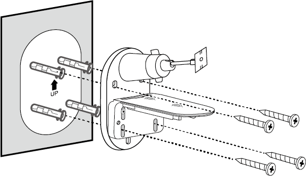 Display the steps to affix the camera bracket
