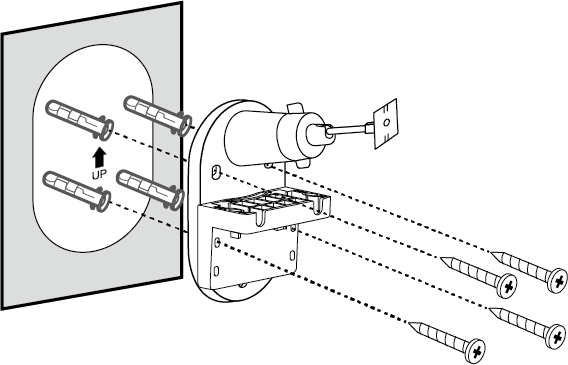 Displays how to secure the bracket
