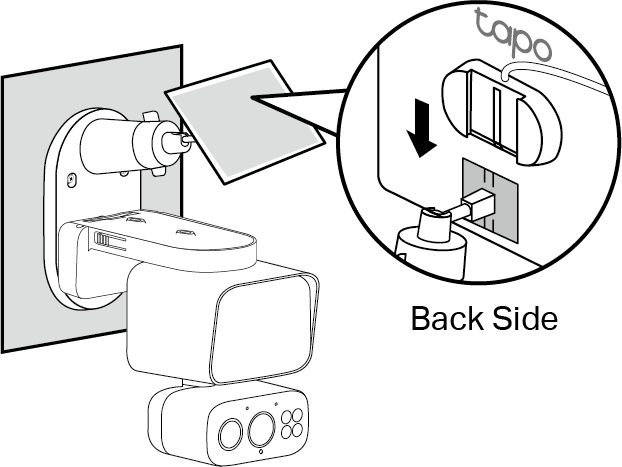 Displays how to attach the solar panel to its bracket