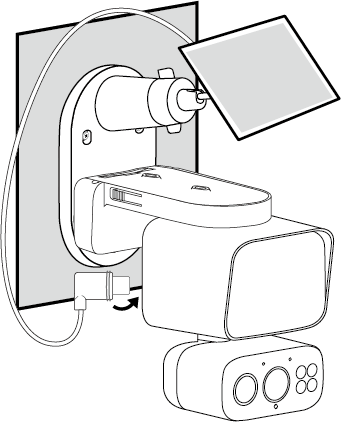 Displays connecting the connector to the camera charging port