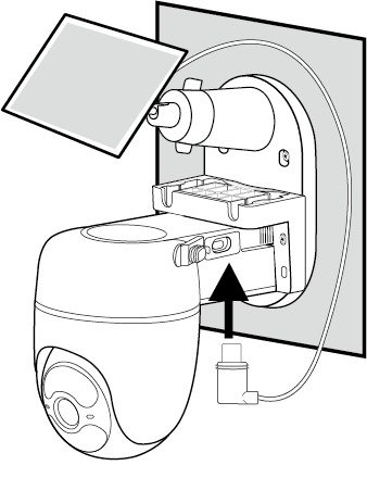Displays connecting the connector to the camera charging port