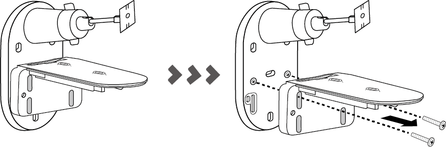 Displays how to separate the camera bracket and the solar panel bracket