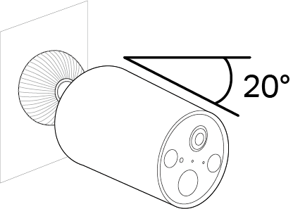 Install the camera on the base, adjust the angle by loosening the base, and secure it by tightening.