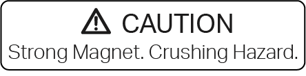 Icon of Caution: strong magnet, crushing hazard