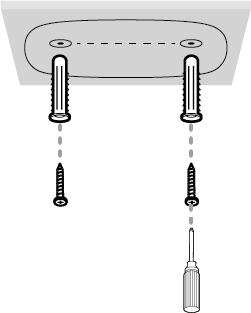 Displays how to affix screws
