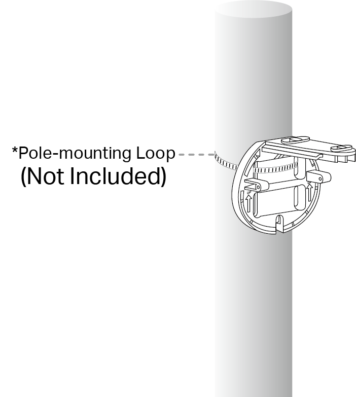 Displays how to install the bracket on a pole